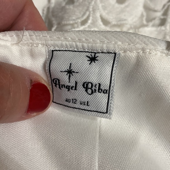 Angel Biba white lace sleevesless dress. Size large - Picture 6 of 14